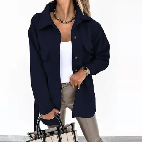 Women Fashion Jacket Fall/Winter 2024 New Lapel Single Breasted Thickened Windproof Thermal Coats Elegant Versatile Daily Wear Elite Boutique