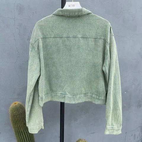 Vintage Jackets for Women Clothes Street Fashion Hip Hop Washing Aging Coat Women Jacket Loose Casual Denim Jacket Women Tops Elite Boutique