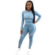 Casual Women's Long Sleeve Hoodie Set Printed Fashion Autumn Sportswear Two Pieces Outfit Comfortable Streetwear Style Elite Boutique