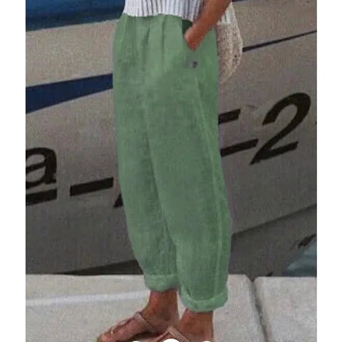 Casual Women's Trousers Fashion Solid Cotton Pants For Women Spring Summer Fashion Daily Black White Side Pocket Pants Elite Boutique