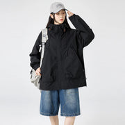 Streetwear Jackets for Women Autumn Waterproof Hooded Jacket Outdoor Casual Outerwear Unisex Tactical Coat Windproof Windbreaker Elite Boutique