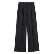 TRAF Women's Formal Pants Office Wear Women Striped Grey Black Pants Woman High Waist Baggy Suit Pants Casual Wide Leg Trousers Elite Boutique