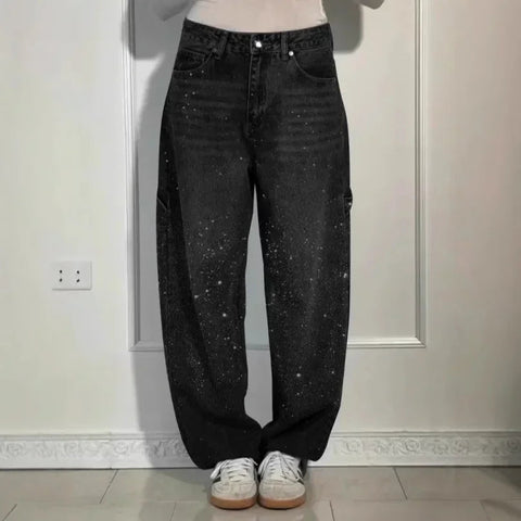 Women Autumn Winter Trouser Pants Solid Color High Waist Button Pockets Wide Leg Pants Casual Fashion Comfortable Regular Fit Elite Boutique
