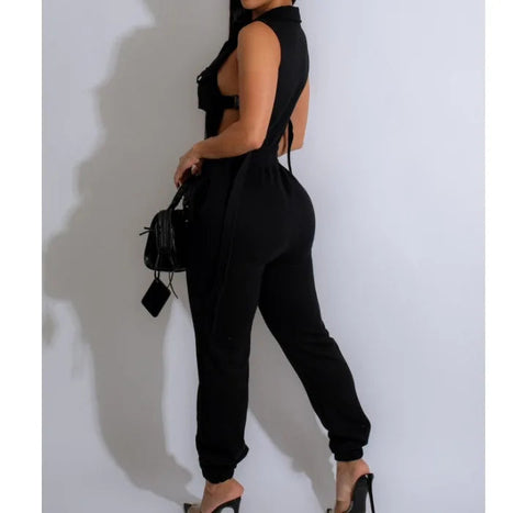 Jumpsuits for Women 2024 Summer Sexy Spicy Girl Side Button Zipper Sleeveless 4 Pocket Jumpsuit Streetwear Fashion Overalls Elite Boutique