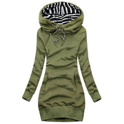 Hoodie Dress Casual Solid Colour Long Sleeve Drawstring Hoodie Dress Slim Hooded Pullover Sweatshirt Dress Elite Boutique