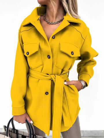 Women Fashion Jacket Fall/Winter 2024 New Lapel Single Breasted Thickened Windproof Thermal Coats Elegant Versatile Daily Wear Elite Boutique