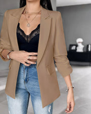 Denim Jacket for Women Autumn Winter Long Sleeves Turn Down Collar Thin Outwear Suit Tops Slim Womens Commuting Vest Jacket Elite Boutique