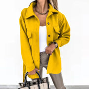 Women Fashion Jacket Fall/Winter 2024 New Lapel Single Breasted Thickened Windproof Thermal Coats Elegant Versatile Daily Wear Elite Boutique
