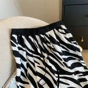 Women's Trousers 2025 New Summer Thin Zebra Print Wide Leg Pants Loose Casual Straight Trousers Elite Boutique