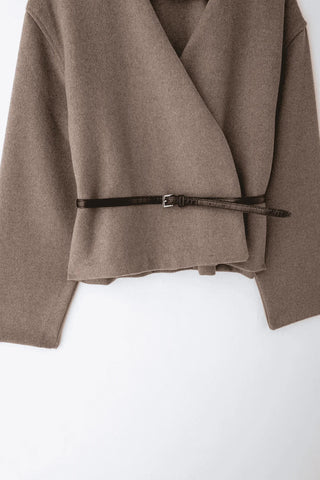 Women Elegant Street Jacket 2025 Fashion Comfortable Short Jackets For Women Belt Casual Coat Long Sleeve New Outerwears Elite Boutique