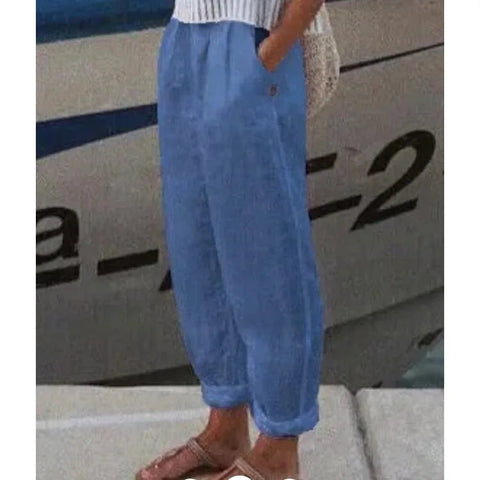 Casual Women's Trousers Fashion Solid Cotton Pants For Women Spring Summer Fashion Daily Black White Side Pocket Pants Elite Boutique
