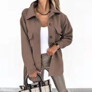 Women Fashion Jacket Fall/Winter 2024 New Lapel Single Breasted Thickened Windproof Thermal Coats Elegant Versatile Daily Wear Elite Boutique