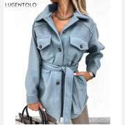 Women Fashion Jacket Fall/Winter 2024 New Lapel Single Breasted Thickened Windproof Thermal Coats Elegant Versatile Daily Wear Elite Boutique