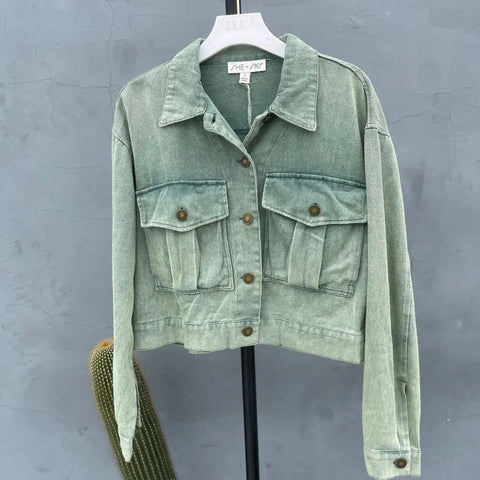 Vintage Jackets for Women Clothes Street Fashion Hip Hop Washing Aging Coat Women Jacket Loose Casual Denim Jacket Women Tops Elite Boutique