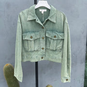 Vintage Jackets for Women Clothes Street Fashion Hip Hop Washing Aging Coat Women Jacket Loose Casual Denim Jacket Women Tops Elite Boutique