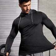Men Long-sleeved T-shirt Sun Protection Hooded Shirt Casual Sports Breathable Hiking Go Fishing Shirts UV-Proof Solid Color TOPS Elite Boutique