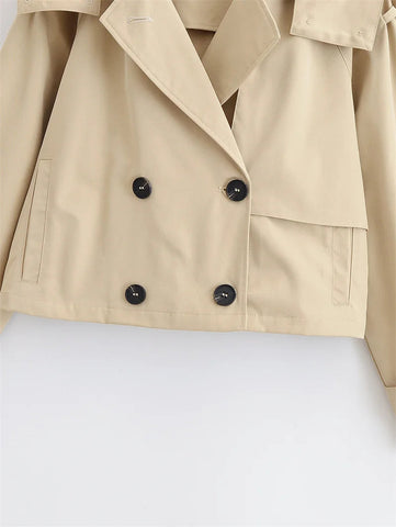 Women's  Jacket  Summer New Model 2025 Khaki Short Hooded Windbreaker  Personalized and Fashionable  Casual and Versatile Elite Boutique