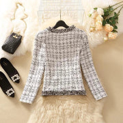 Women's Jackets  Women's Jacket Spring new Trendy Ladies Short Joker Temperament Small Fragrant Tweed Coat Tweed Coat Cardigan Elite Boutique