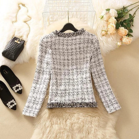 Women's Jackets  Women's Jacket Spring new Trendy Ladies Short Joker Temperament Small Fragrant Tweed Coat Tweed Coat Cardigan Elite Boutique