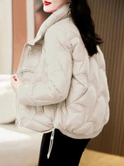 Women's Jacket Quilted Padded Short Duck Down Red Thick Padding Cropped White Female Coats Fashion 2024 Modern New in & Harajuku Elite Boutique