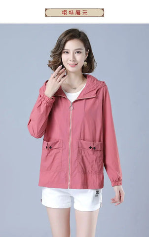 Women's Jacket 2025 New Summer Thin Coat Casual Windbreaker Female Sun Protection Jacket Basic Zipper Coat Tops Elite Boutique