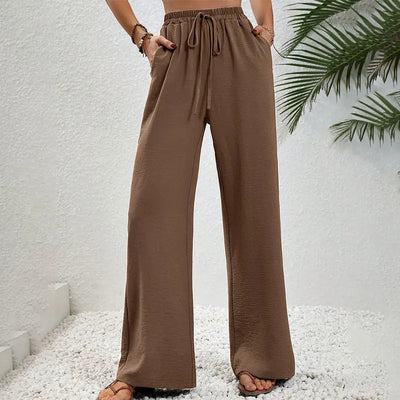 Women Striped Trousers Summer New Fashion Streetwear Basic Straight Casual Slim Pants Lady Sexy Solid Simple Versatile Trousers Elite Boutique