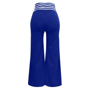 Women Hollow Belt Trousers Fashion Temperament Commuting Flared Trousers Daily Classic Solid Causal High Waist Wide Leg Pants Elite Boutique