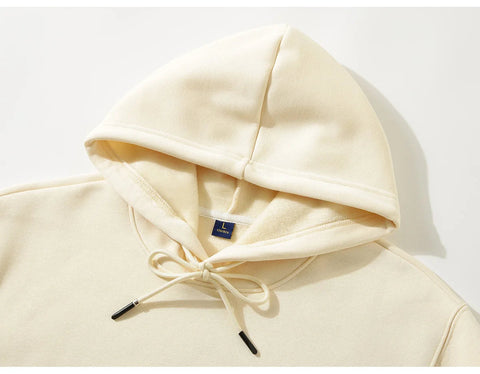 Hoodie Men 500g Fleece thicken Loose Solid Unisex Oversized Basic Autumn Winter Warm Women Sweatshirts Hooded Pullovers Male Top Elite Boutique