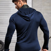 Men Long-sleeved T-shirt Sun Protection Hooded Shirt Casual Sports Breathable Hiking Go Fishing Shirts UV-Proof Solid Color TOPS Elite Boutique