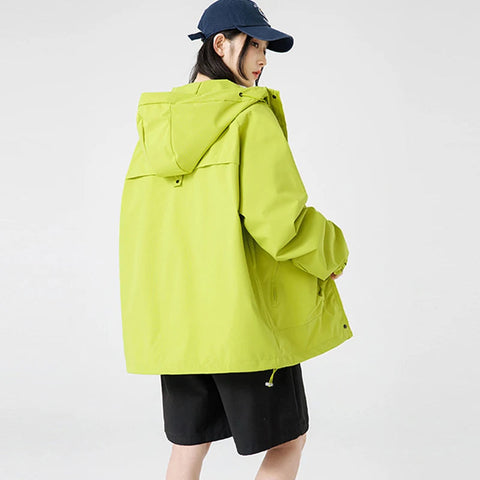 Streetwear Jackets for Women Autumn Waterproof Hooded Jacket Outdoor Casual Outerwear Unisex Tactical Coat Windproof Windbreaker Elite Boutique
