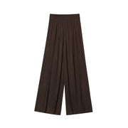 TRAF Pants for Women Fashion Spring Autumn New Solid Color Folded Chic Female Elastic High Waist Wide Leg Trousers Mujer Elite Boutique