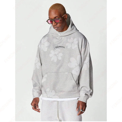 Hoodie Cool Retro Casual  Portrait Music Love Pattern Printed Drop Shoulder Loose Long-Sleeved Hooded Sweatshirt Elite Boutique