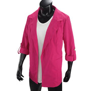 Women's Jacket Spring Summer New Arrivals Roll-up Cuffs Outerwears Lined Open Stitch Thin Jackets for Streetwear Womans Clothing Elite Boutique