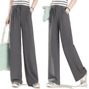 Wide-leg Pants for Women New Summer High-waist Casual Elastic Thin Soft Straight Trousers with a Soft and Supple Feel Elite Boutique