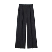 TRAF Women's Formal Pants Office Wear Women Striped Grey Black Pants Woman High Waist Baggy Suit Pants Casual Wide Leg Trousers Elite Boutique
