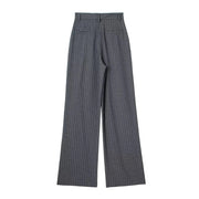 TRAF Women's Formal Pants Office Wear Women Striped Grey Black Pants Woman High Waist Baggy Suit Pants Casual Wide Leg Trousers Elite Boutique