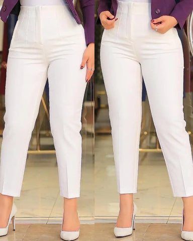 Women's Trousers Women's Pencil Pants Elegant Office Solid Color Trousers Autumn And Winter High Waist Women's Pants Elite Boutique
