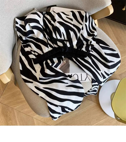 Women's Trousers 2025 New Summer Thin Zebra Print Wide Leg Pants Loose Casual Straight Trousers Elite Boutique