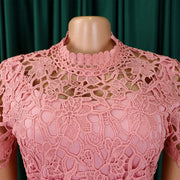 Women’s Elegant Short Sleeve Jumpsuit with O Neck Lace. (Plus Size Available.) My Store