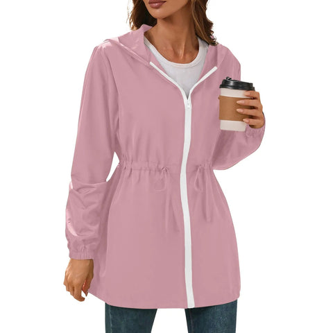 Women'S Jacket Tourism Outdoor Hiking Waterproof Rain Poncho Raincoat Hooded Rain Coat High-Quality Jackets Hiking Clothes Elite Boutique