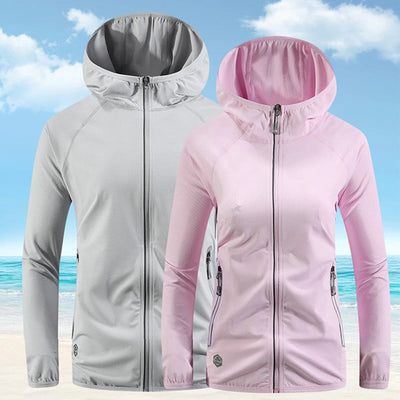 UPF50+ Summer UV Protection Hoodie Coat Unisex Breathable Ice Silk Outdoor Sports Couple's Beach Street Lightweight Skin Jacket Elite Boutique