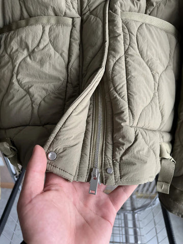 Quilted coat for women ETJ 2024traf QUILTED JACKET WITH TIES new beige drawstring high neck pocket clip cotton jacket for women Elite Boutique
