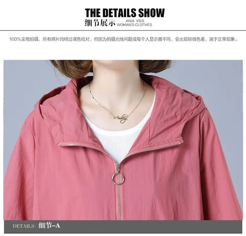Women's Jacket 2025 New Summer Thin Coat Casual Windbreaker Female Sun Protection Jacket Basic Zipper Coat Tops Elite Boutique