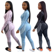 Casual Women's Long Sleeve Hoodie Set Printed Fashion Autumn Sportswear Two Pieces Outfit Comfortable Streetwear Style Elite Boutique