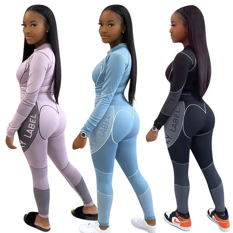 Casual Women's Long Sleeve Hoodie Set Printed Fashion Autumn Sportswear Two Pieces Outfit Comfortable Streetwear Style Elite Boutique
