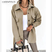 Women Fashion Jacket Fall/Winter 2024 New Lapel Single Breasted Thickened Windproof Thermal Coats Elegant Versatile Daily Wear Elite Boutique