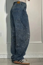 Women Autumn Winter Trouser Pants Solid Color High Waist Button Pockets Wide Leg Pants Casual Fashion Comfortable Regular Fit Elite Boutique
