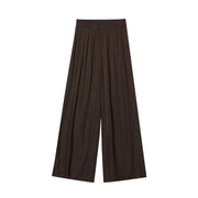 TRAF Pants for Women Fashion Spring Autumn New Solid Color Folded Chic Female Elastic High Waist Wide Leg Trousers Mujer Elite Boutique