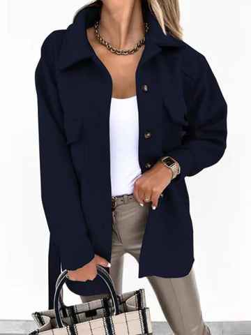 Women Fashion Jacket Fall/Winter 2024 New Lapel Single Breasted Thickened Windproof Thermal Coats Elegant Versatile Daily Wear Elite Boutique