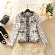 Women's Jackets  Women's Jacket Spring new Trendy Ladies Short Joker Temperament Small Fragrant Tweed Coat Tweed Coat Cardigan Elite Boutique